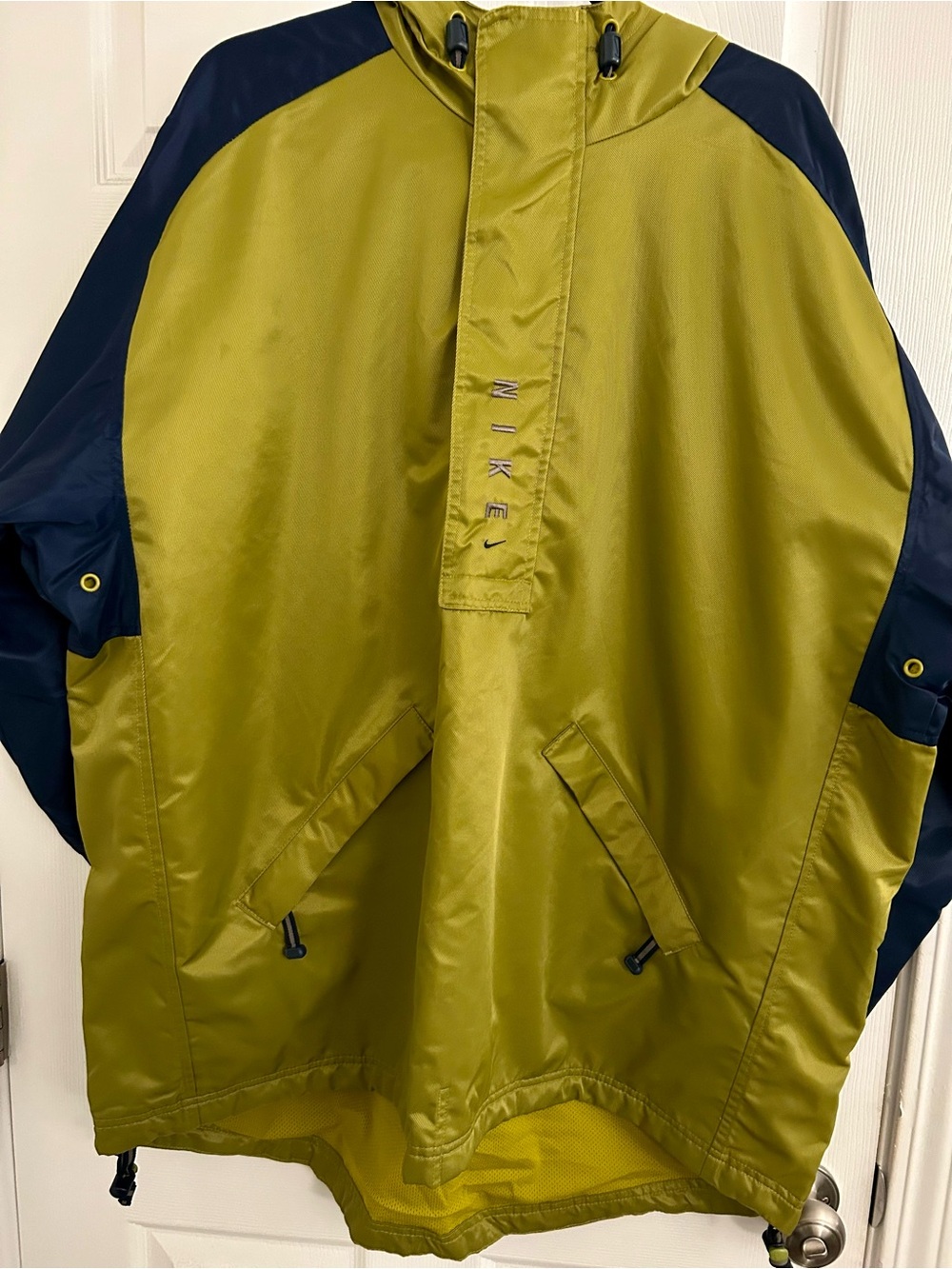 Nike Olive Green and Navy Pullover Windbreaker Jacket
